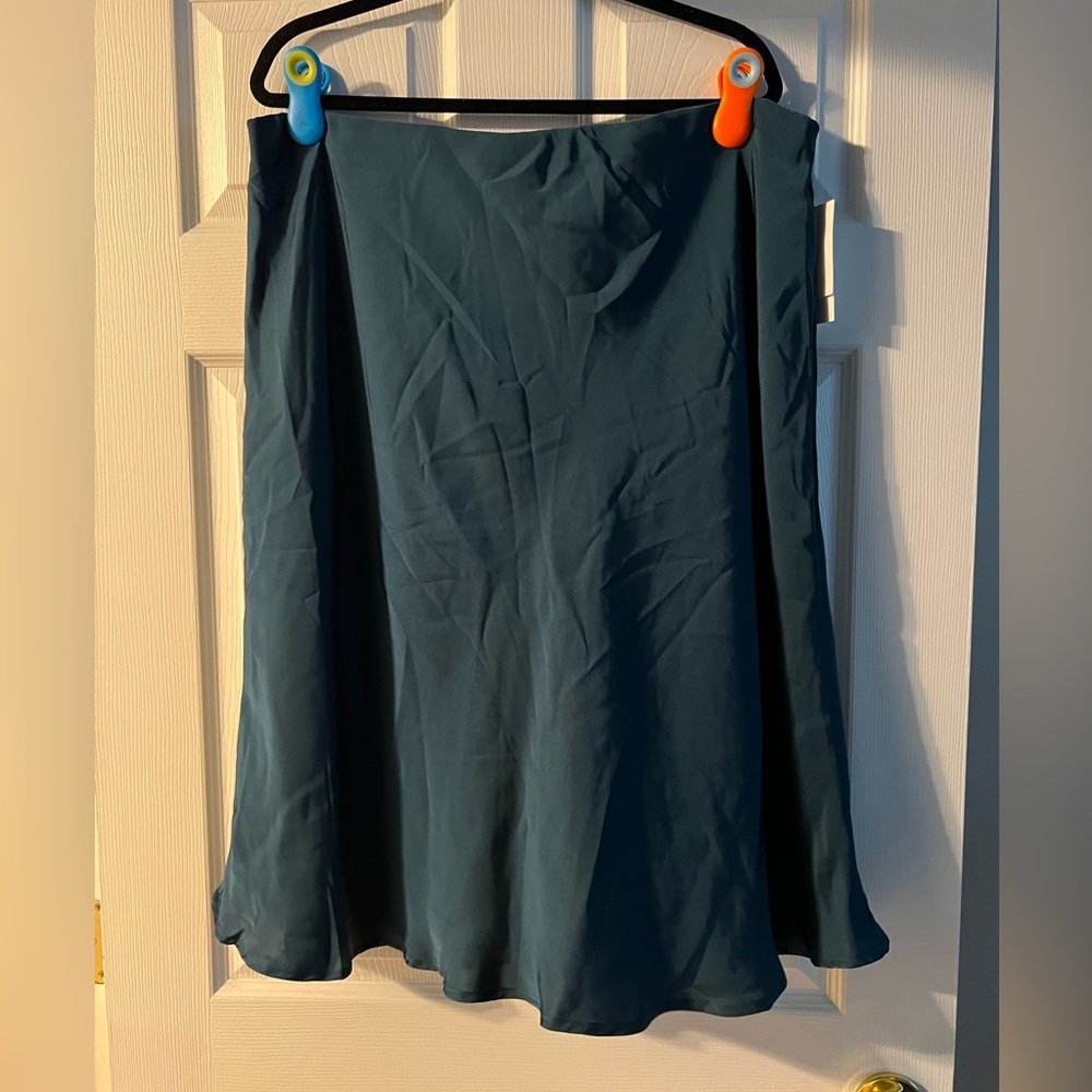 Nordstrom rack teal satin midi skirt xxl